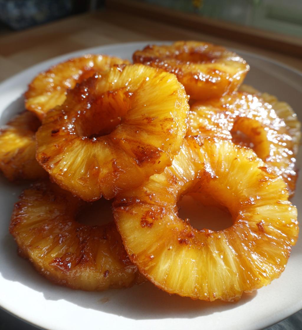 air fryer caramelized pineapple