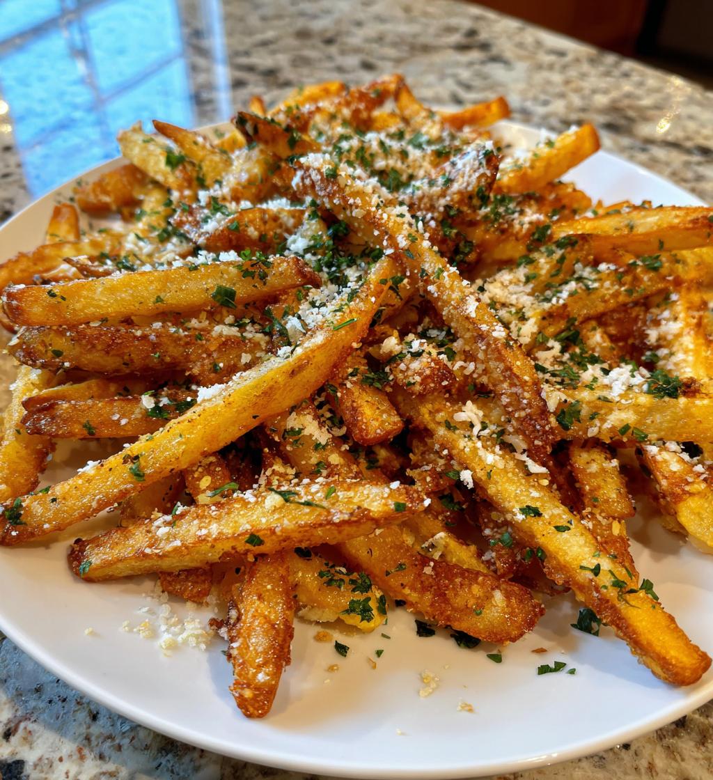air fryer garlic parmesan fries - detail 1