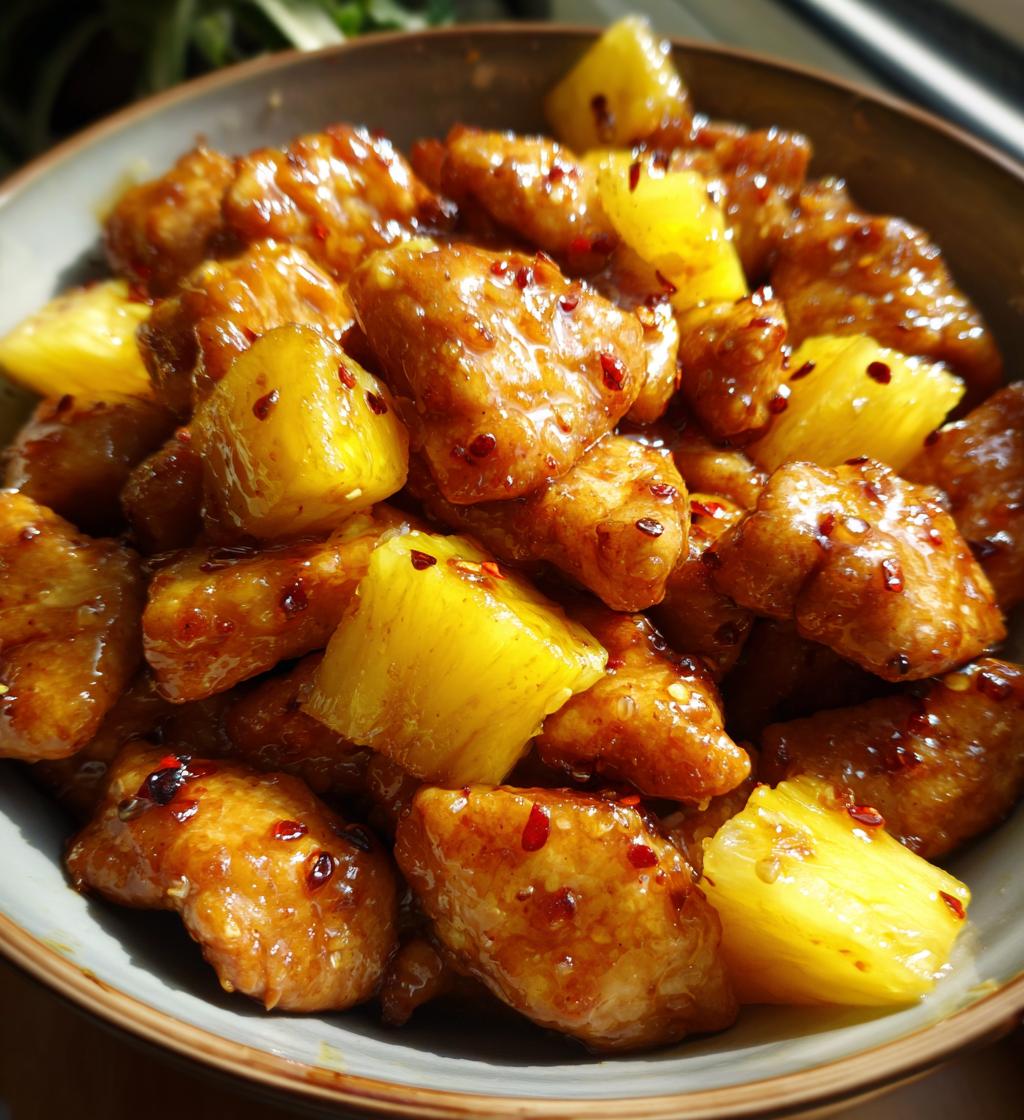 air fryer pineapple chicken - detail 1