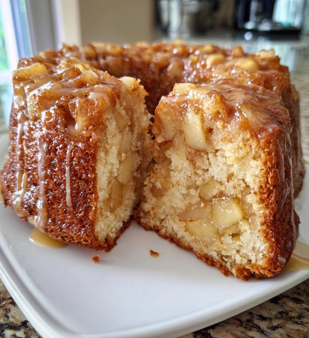 apple coffee cake with apple cider glaze - detail 1