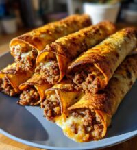 baked beef flautas with queso dip