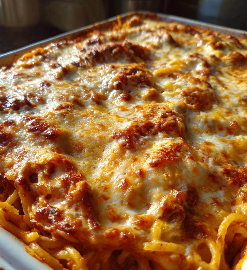 baked cream cheese spaghetti - detail 1