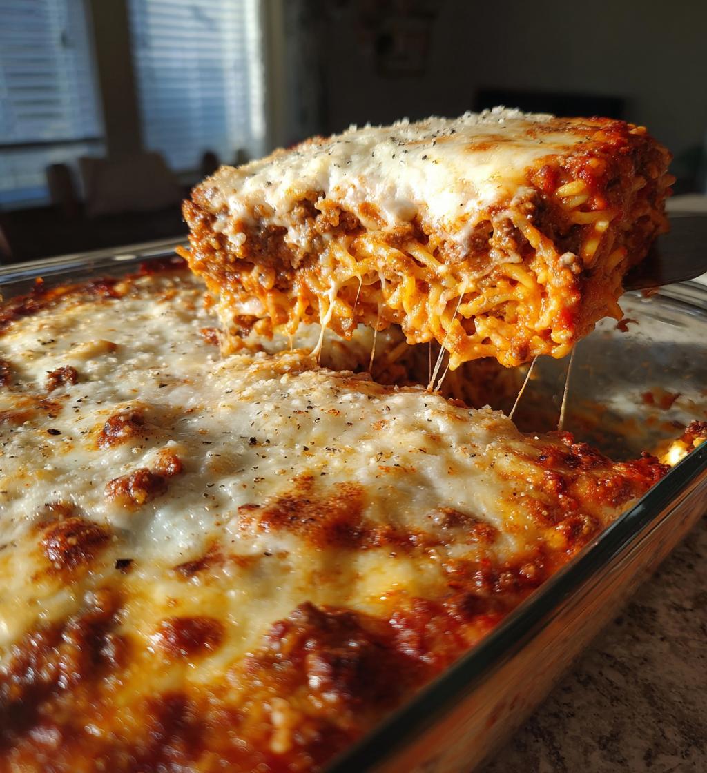 baked cream cheese spaghetti casserole 2