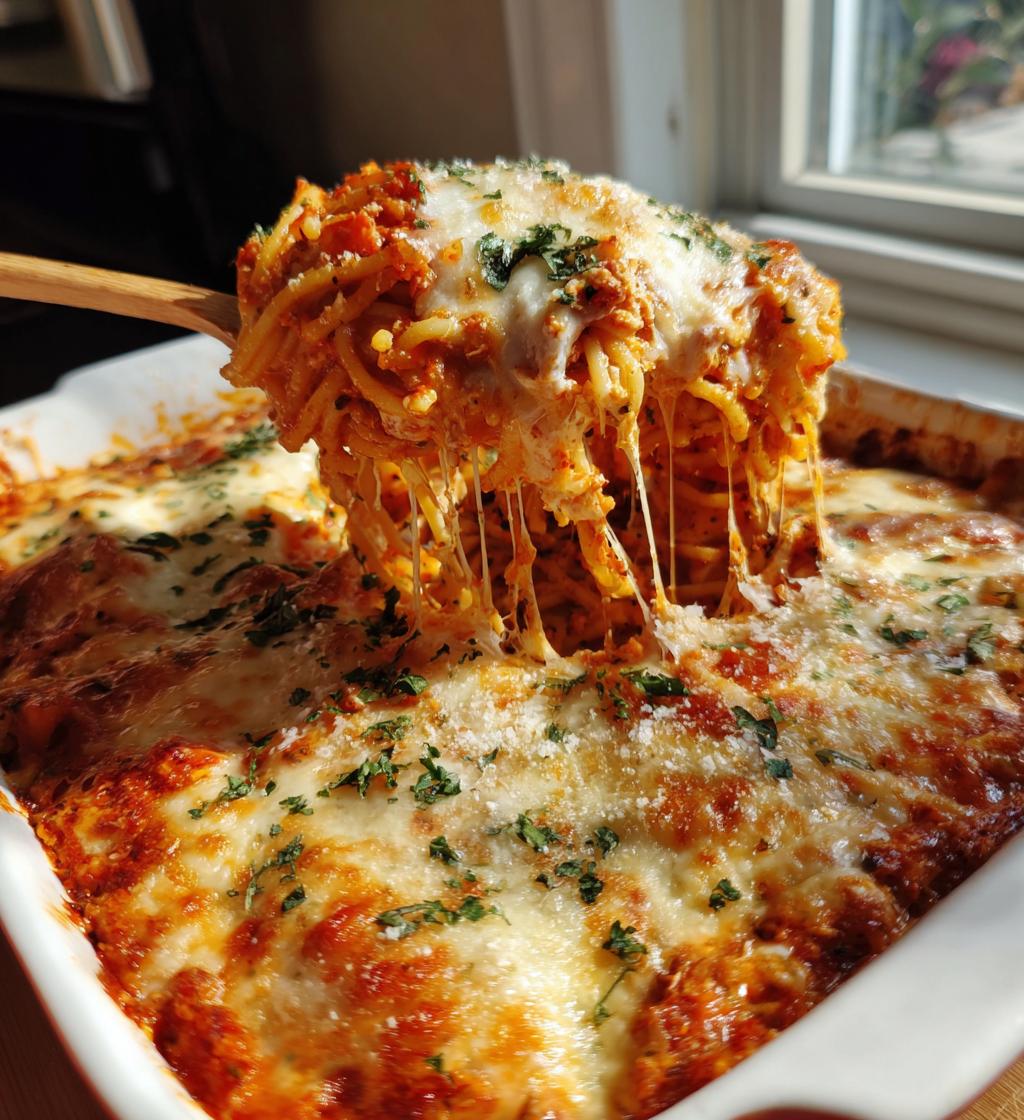 baked cream cheese spaghetti casserole