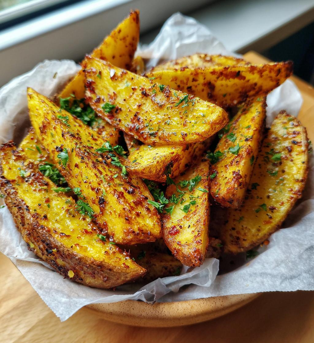 baked garlic parmesan potato wedges
