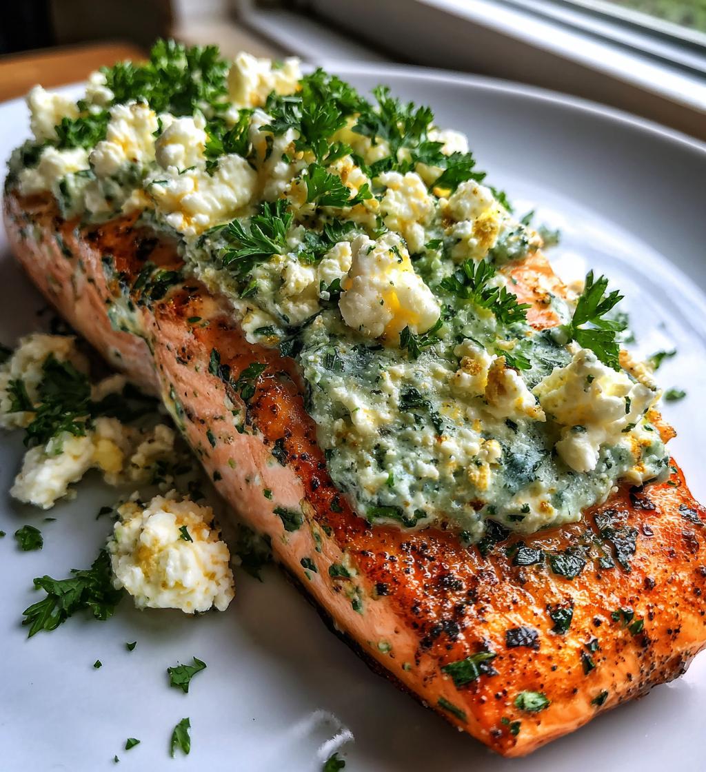 baked salmon with avocado feta - detail 1