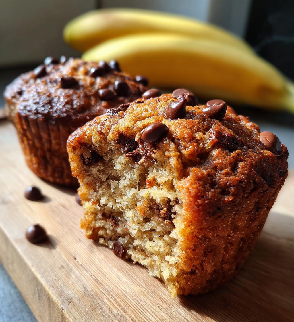 banana chocolate chip yogurt muffins - detail 1