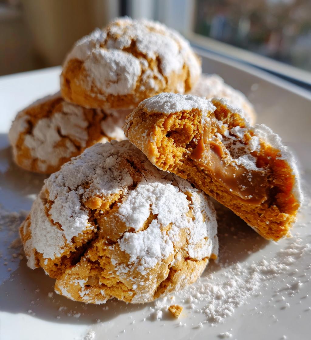 biscoff filled crinkle cookies