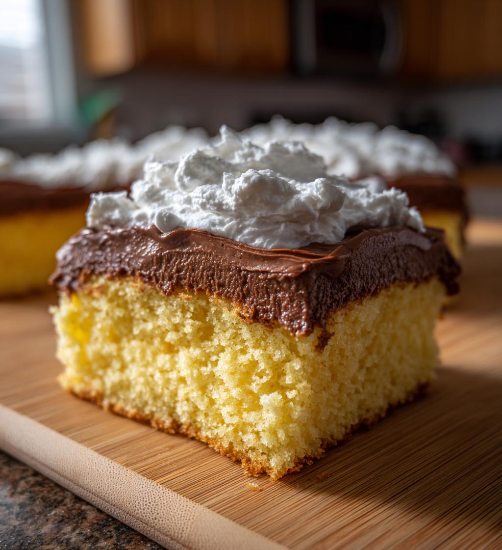boston cream poke cake