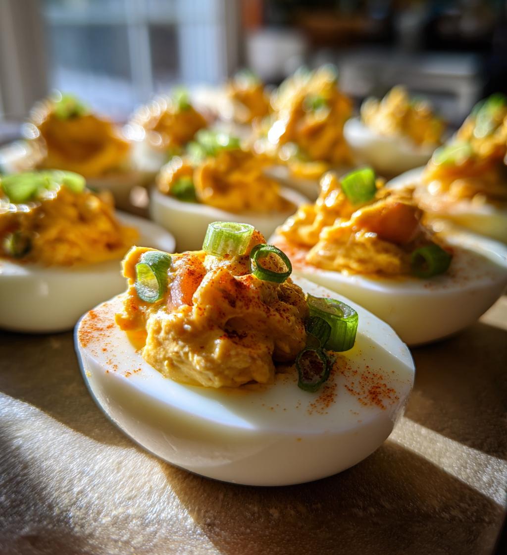 cajun shrimp deviled eggs - detail 1