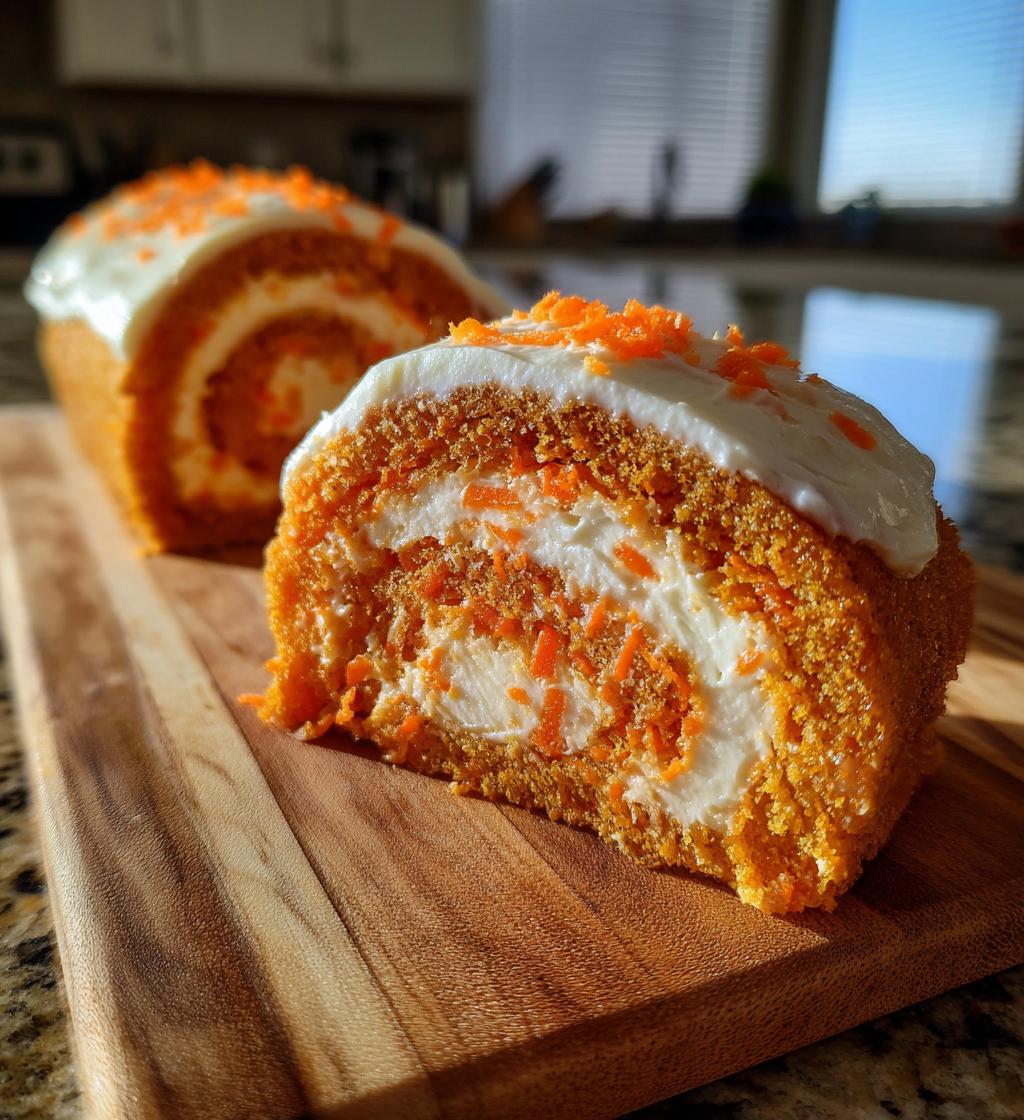 carrot cake roll with cream cheese frosting filling 2
