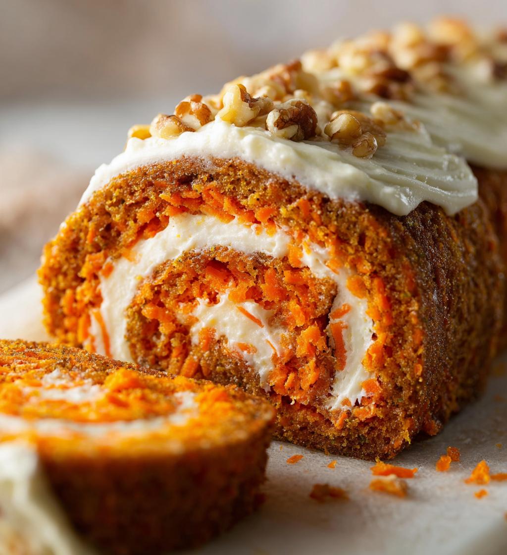 carrot cake roll with cream cheese