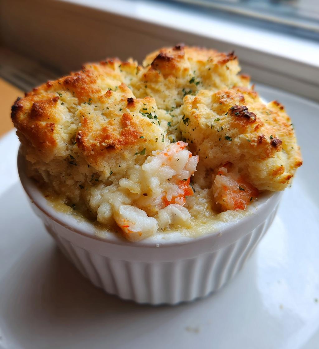 cheddar bay biscuit seafood pot pie - detail 1