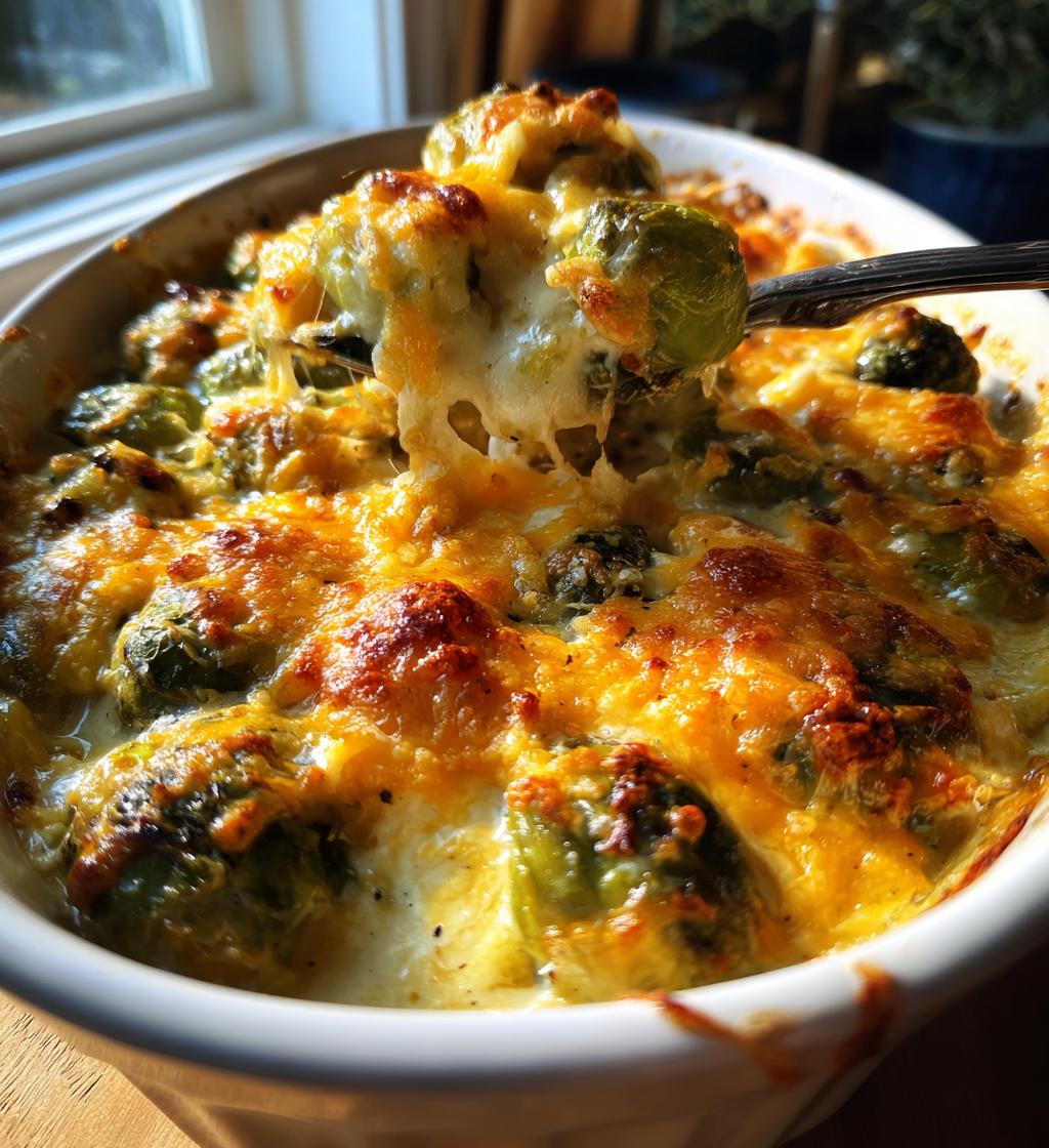 cheesy brussel sprout bake