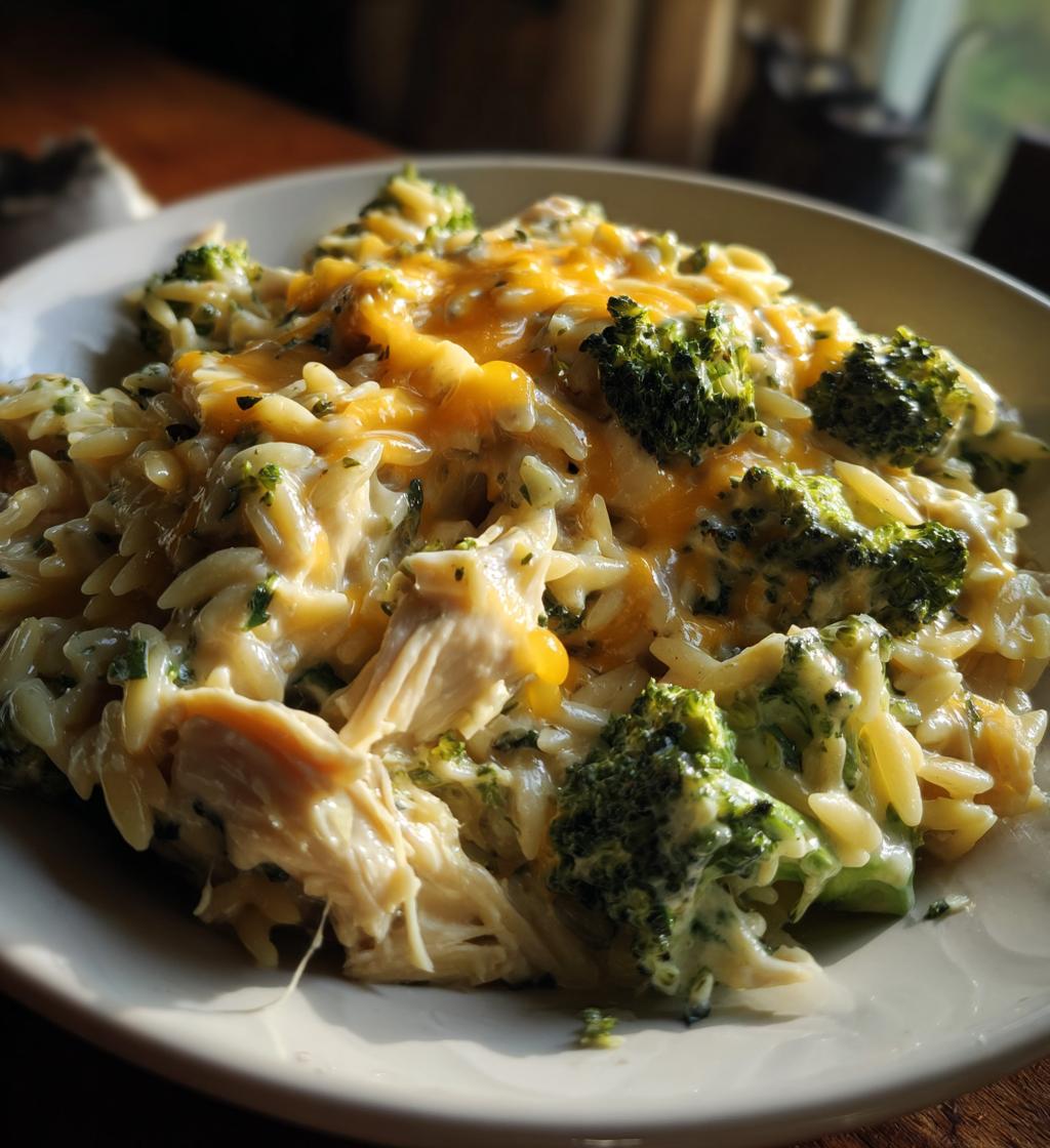 cheesy chicken broccoli orzo recipe - detail 1