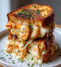cheesy garlic bread shrimp grilled cheese