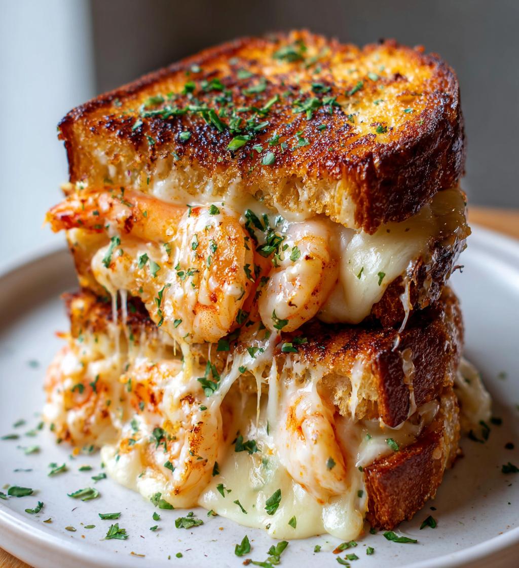 cheesy garlic bread shrimp grilled cheese