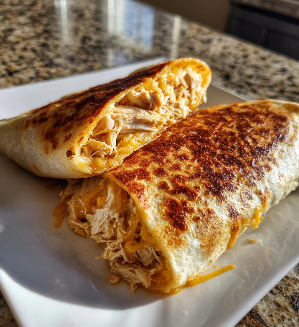 cheesy garlic chicken wraps