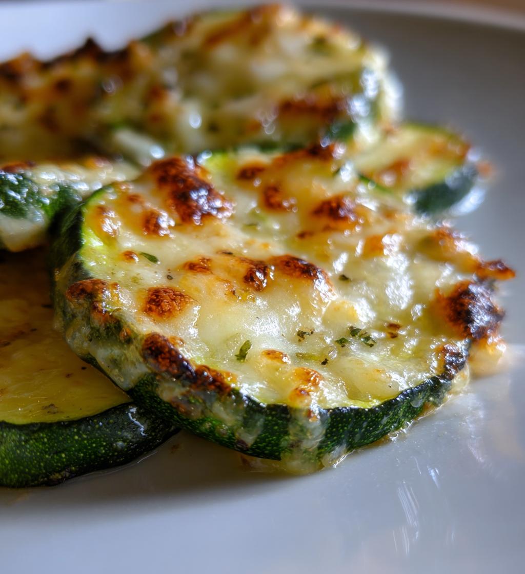 cheesy garlic zucchini steaks