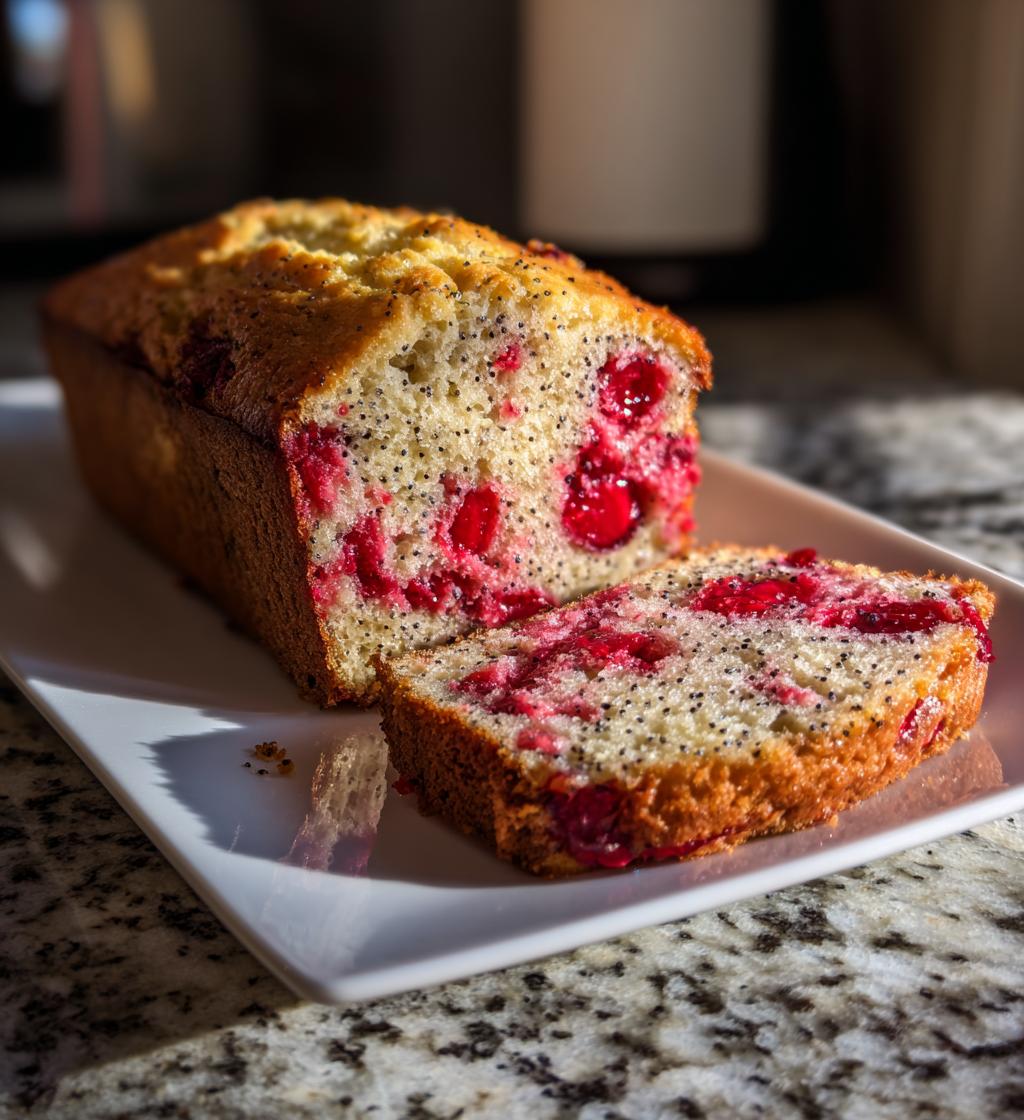 cherry almond poppyseed quick bread