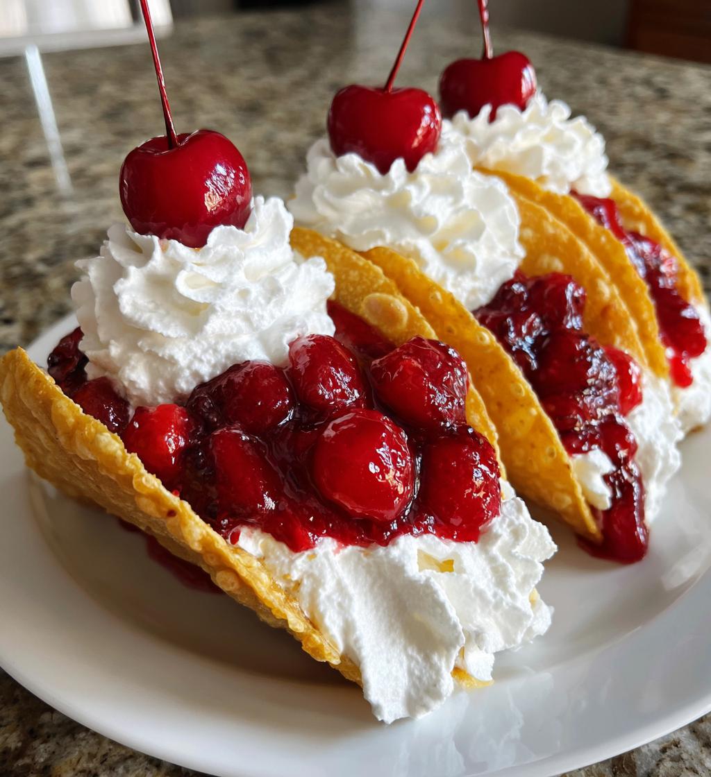 cherry cheesecake tacos - detail 1