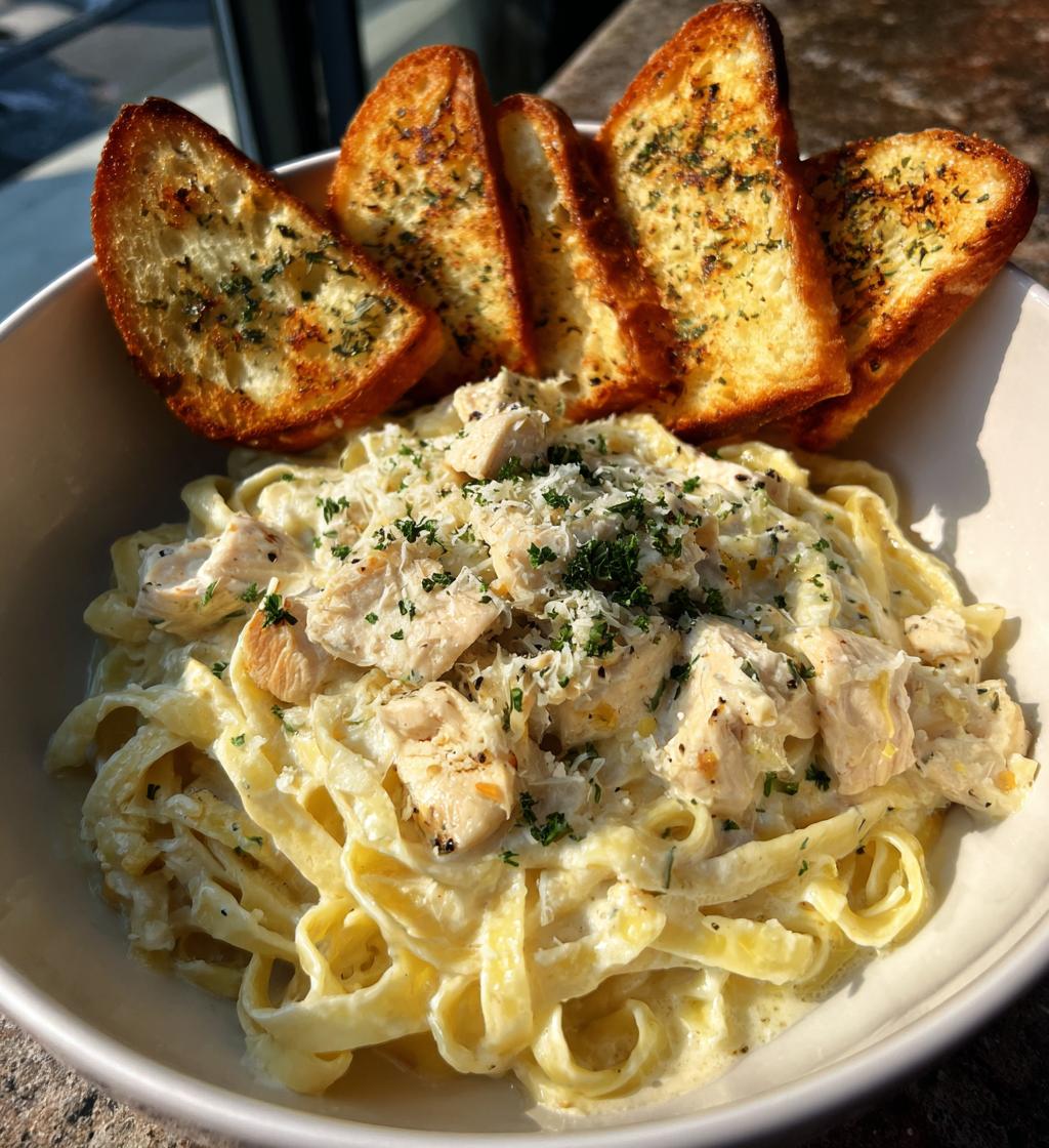 chicken alfredo garlic bread - detail 1