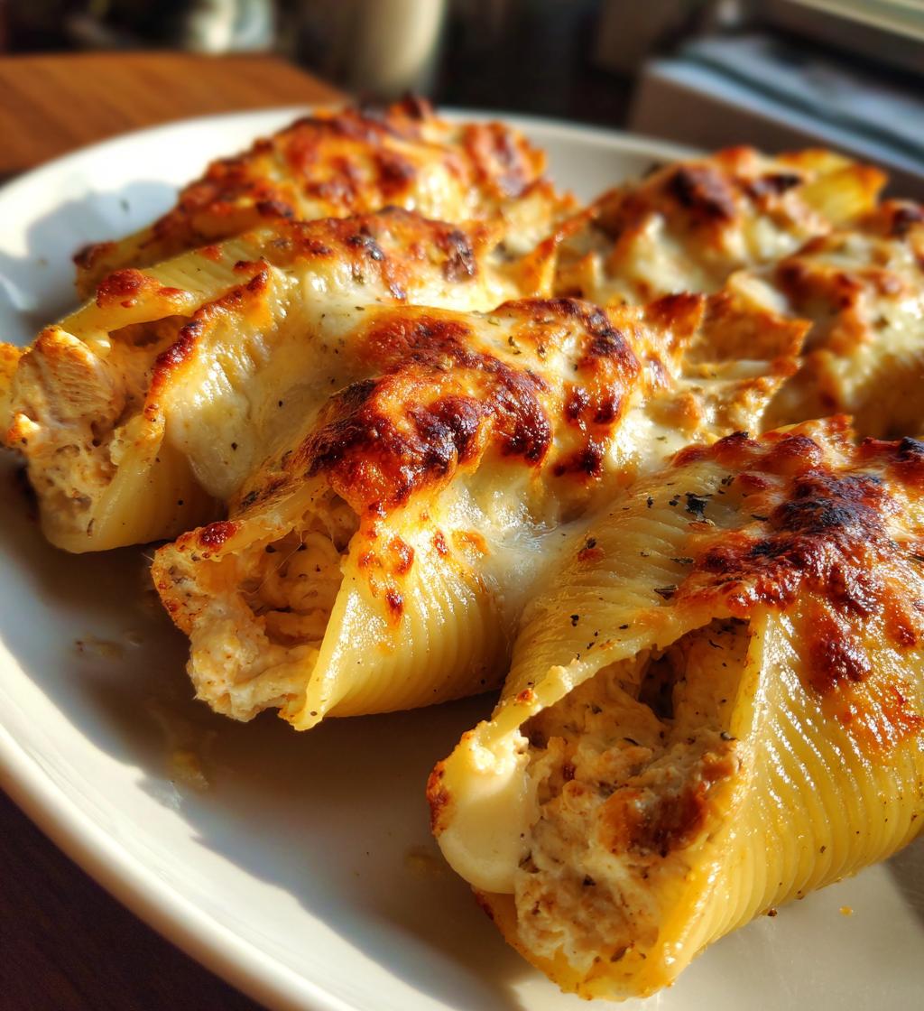 chicken alfredo stuffed shells