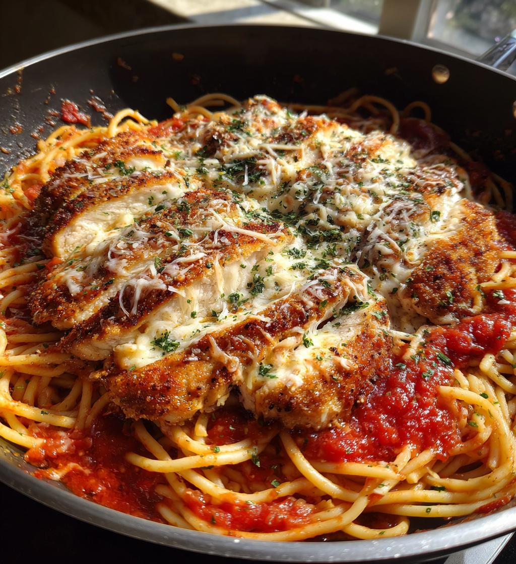 chicken parmesan pasta - detail 1