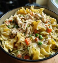 chicken pot pie noodle skillet