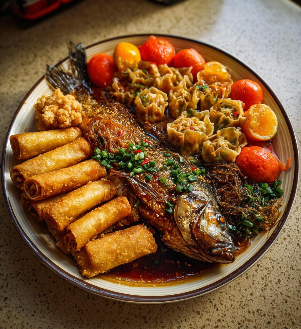 chinese new year food illustration