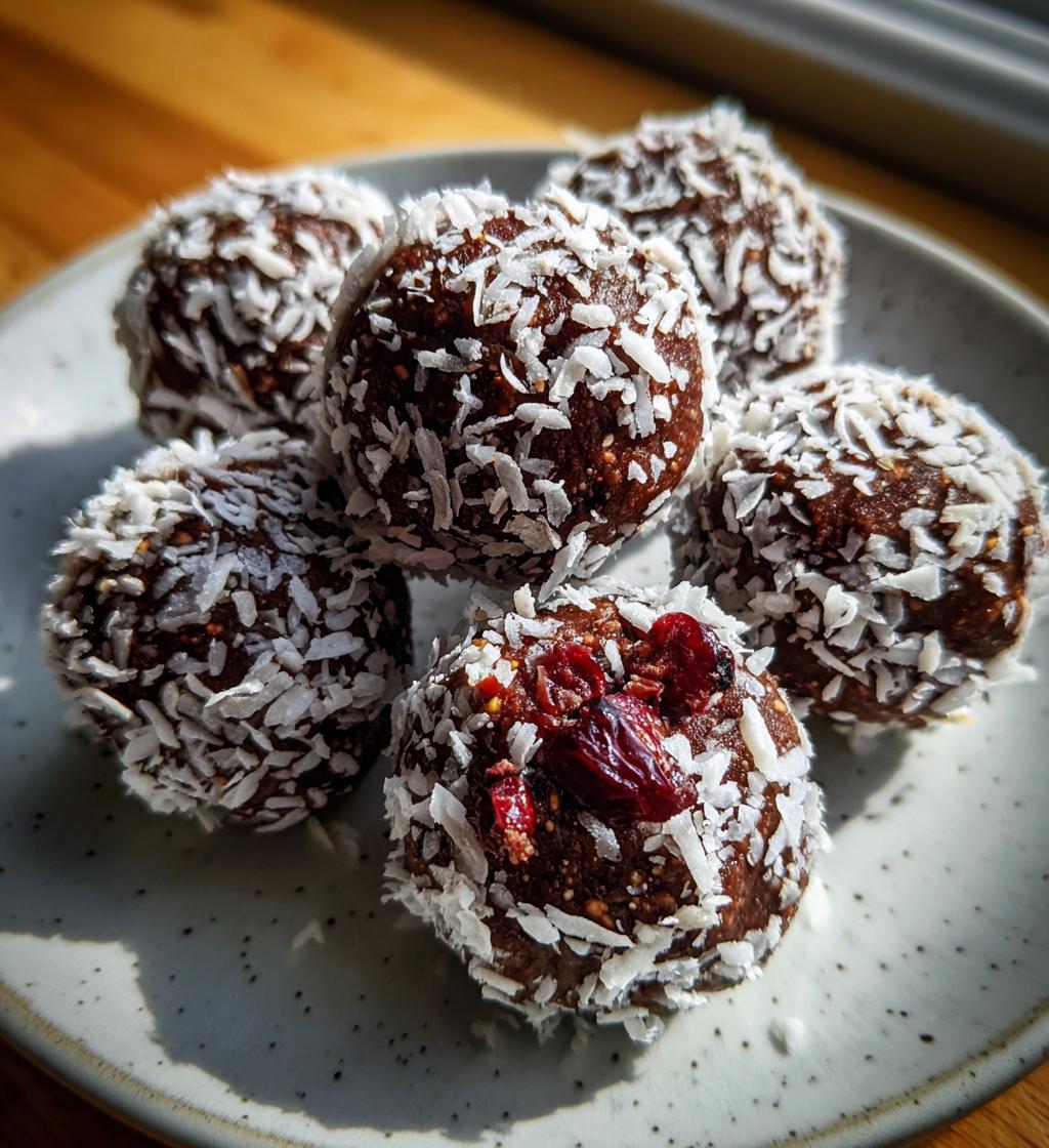 chocolate cherry coconut truffles - detail 1