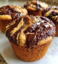chocolate peanut butter swirl muffins