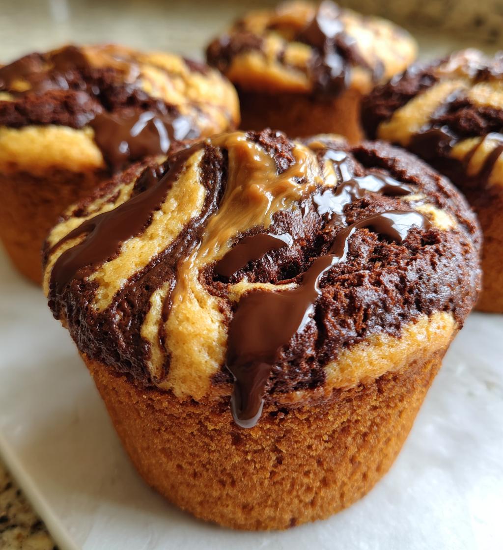 chocolate peanut butter swirl muffins
