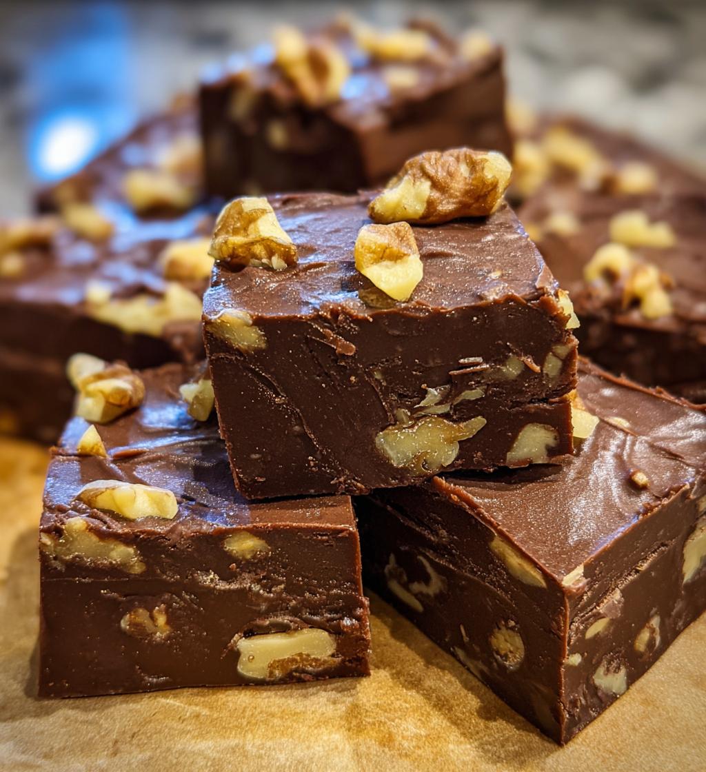 chocolate walnut fudge - detail 1