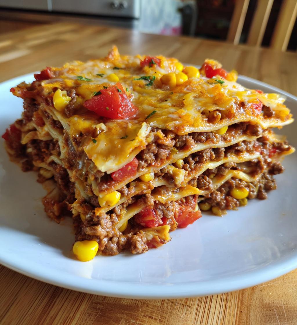 easy mexican taco lasagna - detail 1
