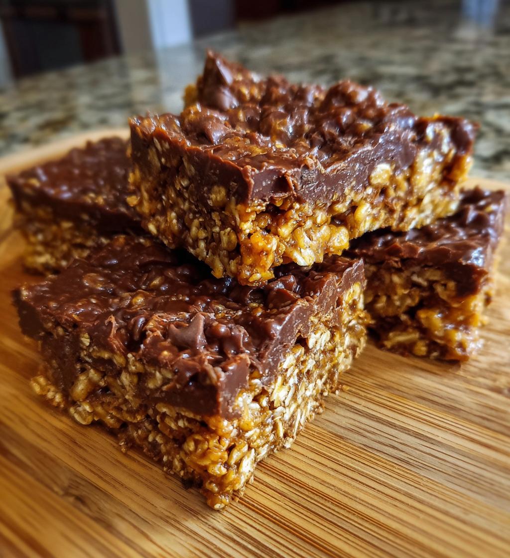 easy no bake chocolate oat bars