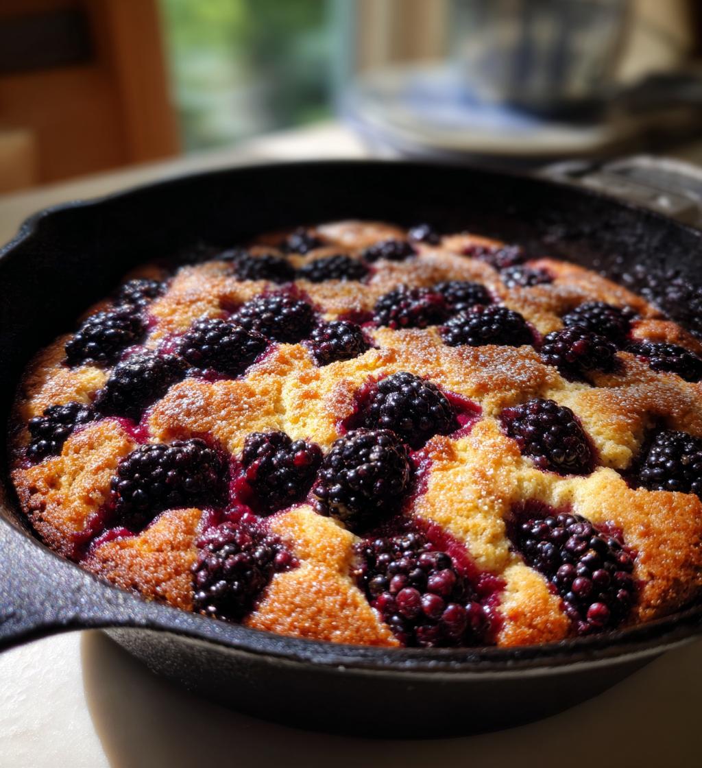 easy skillet blackberry cobbler
