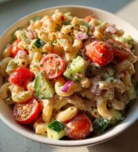 elbow macaroni pasta salad easy recipe