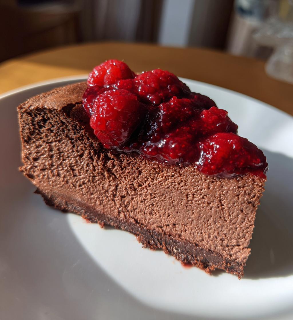 flourless almond cake with raspberry sauce