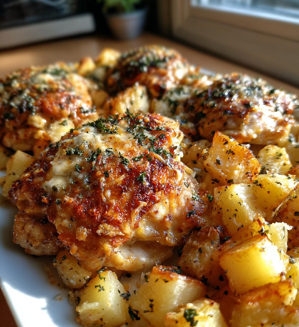 garlic parmesan chicken and potatoes perfect one pan dinner