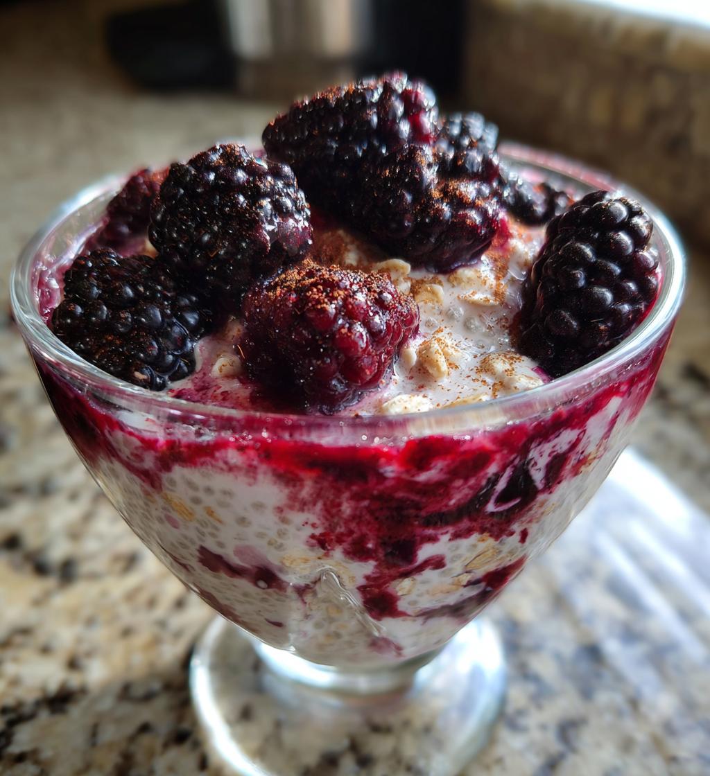 gluten free blackberry cobbler chia pudding