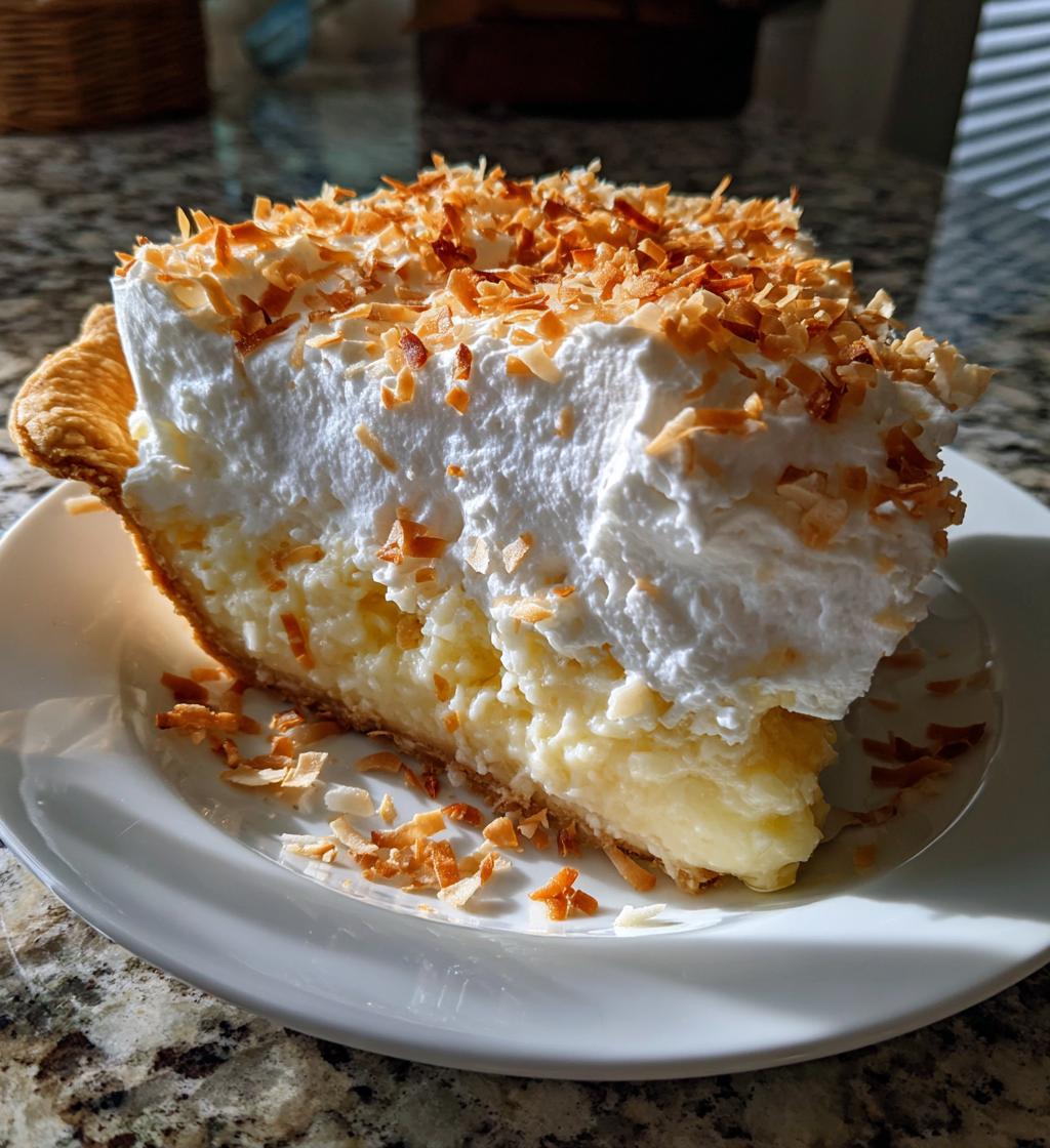 grandmas coconut cream pie - detail 1
