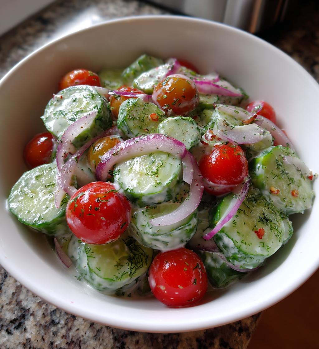 grandmas cucumber salad - detail 1
