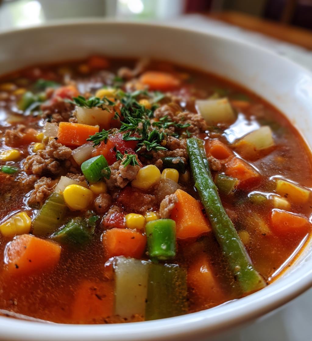 grandmas hamburger vegetable soup - detail 1