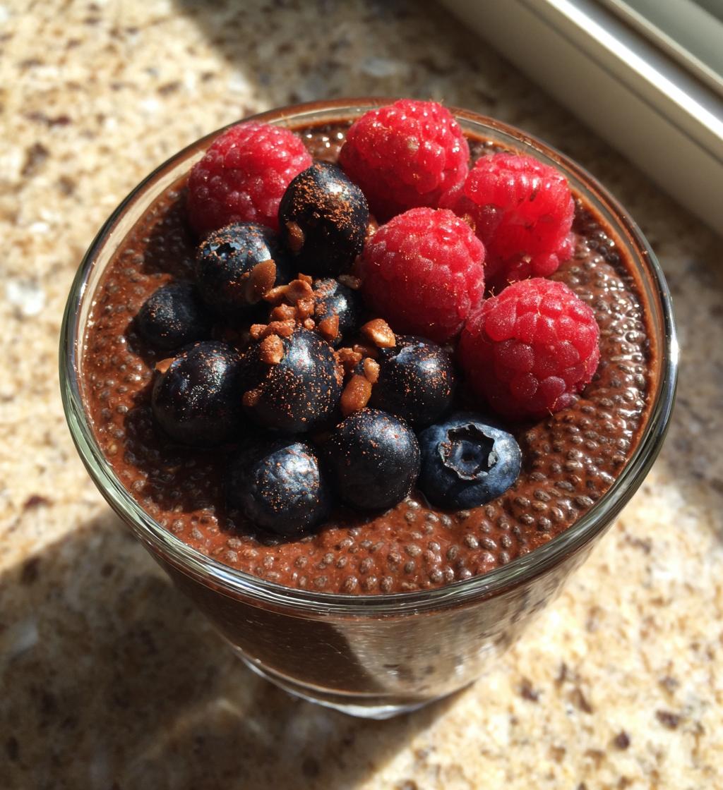 high protein chocolate chia pudding