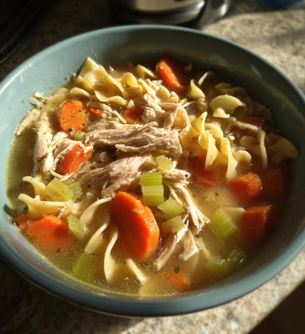 homemade crockpot chicken noodle soup