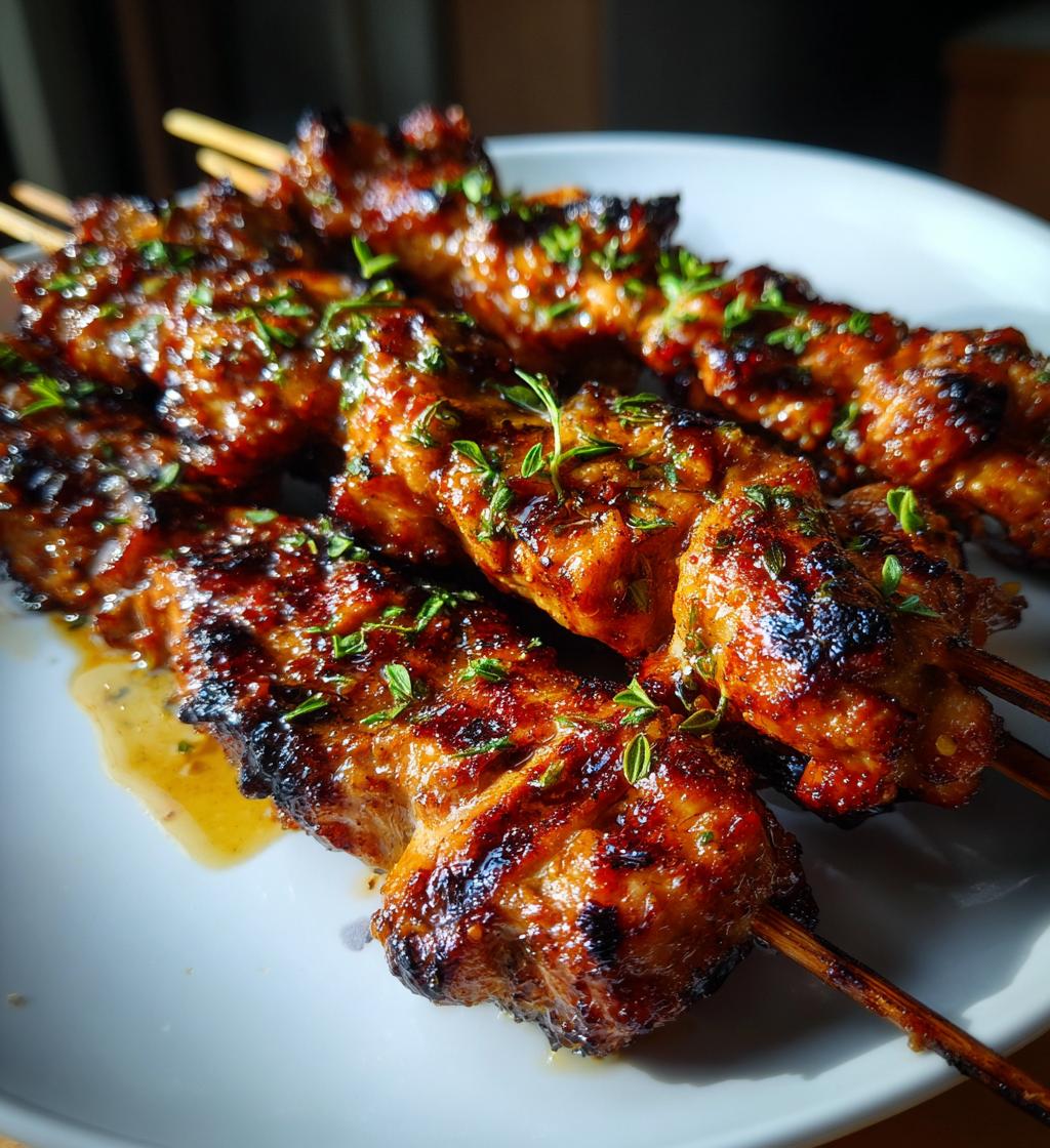 honey garlic chicken skewers