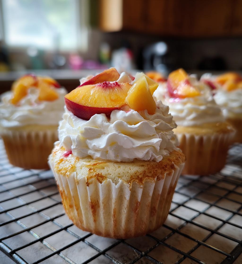 honey peach cream cheese cupcakes