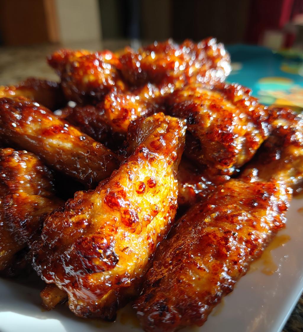 hot honey peach wings
