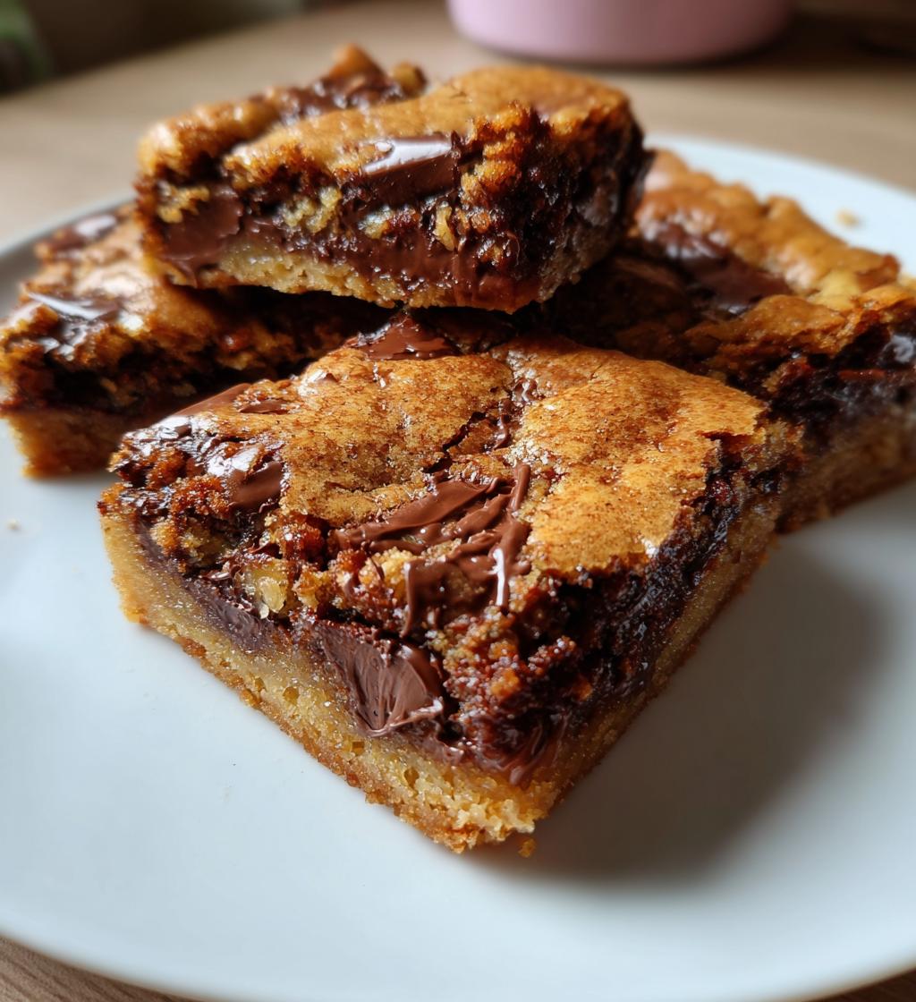 lazy chocolate chip cookie bars - detail 1